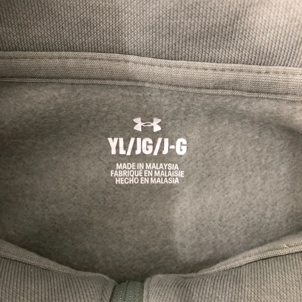 Under Armour Pullover‎ Youth Large Green Two Tone 1/2 Zip Logo Kangaroo Pocket